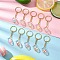 Transparent Resin Pendants Keychain, with Iron Split Key Rings, Glitter Candy Charms with Polymer Clay Inside Keychain Rings, Golden, 83mm