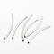Brass Tube Beads, Curved, Platinum, 35x2mm, Hole: 1mm