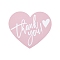 20Pcs Coated Paper Thank You Greeting Card, Heart with Word Thank You Pattern, for Thanksgiving Day, Pink, 60x70x0.1mm