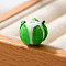 Handmade Lampwork Beads, Flower Shape, Green, 12x10mm, Hole: 2mm