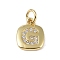 Rack Plating Brass Micro Pave CLear Cubic Zirconia Charms, with Jump Rings, Cadmium Free & Lead Free, Long-Lasting Plated, Real 18K Gold Plated, Letter G, 11.5x9x1.5mm, Hole: 2.8mm