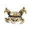 Brass Crab Figurines Statues for Home Desktop Feng Shui Ornament, Antique Bronze, 49x54.5x24.5mm