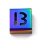 Ion Plating(IP) 304 Stainless Steel Square Slide Charms, Rainbow Color, Letter B, 9x8x4mm, Hole: 3.5x8.5mm