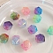 Transparent Crackle Acrylic Beads, Gradient Color, Cube, Mixed Color, 15.7x19x19mm, Hole: 3.5mm