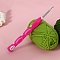Aluminum Crochet Hooks, with TPR Handle, Deep Pink, 160mm