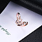 Paw Print with Heart Alloy Cuff Rings for Women, Rose Gold, Diameter: 20mm