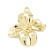 Brass Micro Pave Clear Cubic Zirconia Pendants, Real 14K Gold Plated, Flower, 19.5x18.5x4mm, Hole: 1.2mm