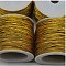 Polyester Elastic Cord, Round, Gold, 1mm, about 21.87 Yards(20m)/Roll