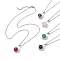304 Stainless Steel Cable China Necklaces, Natural Gemstone Pendant Necklaces, Stainless Steel Color, 11.34 inch(28.8cm)