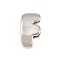 Brass Beads, Long-Lasting Plated, Rack Plating, Lead Free & Cadmium Free, Platinum, Letter F, 14x8x5mm, Hole: 11x3mm