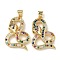 Brass Micro Pave Cubic Zirconia Pendants, Rack Plating, Snake, Lead Free & Cadmium Free, Long-Lasting Plated, Real 18K Gold Plated, 27.5x18.5x6mm, Hole: 3.7x3.5mm