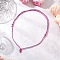 Adjustable Polyester & Spandex Cord Necklace Making, with 304 Stainless Steel Jump Rings, Stainless Steel Color, Pearl Pink, 14.96~30.31 inch(38~77cm)