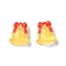 Yellow Christmas Series Resin Cabochons, Christmas Bell, 7x6.5x3.5mm