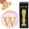 Brass Wax Seal Stamp with Wood Handle, for DIY Scrapbooking, Letter W, 25mm