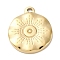 304 Stainless Steel Pendants, Flower Charm, PVD Vacuum Plating, Real 18K Gold Plated, 20.5x17.5x2.5mm, Hole: 2mm