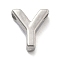 304 Stainless Steel Charms, Letter Charm, Letter Y, 9.5x8.5x3mm, Hole: 1.6mm