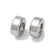 201 Stainless Steel Beads, with Rubber Inside, Slider Beads, Column, Anti-Tarnish, Stainless Steel Color, 3.5x8mm, Hole: 2mm