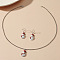 Christmas Theme Alloy Enamel Pendant Necklaces & Dangle Earrings Sets for Women, Snowman, Pendant: 20x15mm