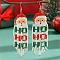 Christmas Santa Glass Bead Handmade Dangle Earrings for Women, Perfect Gift, White, 110x30mm
