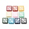 Handmade Lampwork Beads, Square with Amulet, Mixed Color, 18x18x6mm, Hole: 1.4~1.6mm
