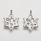Alloy Pendants, for Jewish, Star of David, Antique Silver, 19.5x15.5x2mm, Hole: 1.5mm
