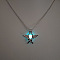 Alloy with Luminous Resin Bead Inside Pendant Necklaces for Women Men, Platinum, Baby Feet with Wings, 17.72 inch(45cm)