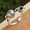Teapot & Teacup Alloy Finger Rings for Unisex, Antique Silver, 11.3x21mm, Inner Diameter: 17mm