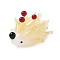 Hedgehog Home Decorations, Handmade Lampwork Display Decorations, Light Khaki, 39.5~41x31.5~32.5x25~25.5mm