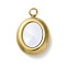 304 Stainless Steel Acrylic Pendants, with Imitation Shell, Real 18K Gold Plated, Oval, 15.5x11.5x4mm, Hole: 1.8mm