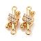 Brass Rhinestone Pendants, Cadmium Free & Nickel Free & Lead Free, Real 18K Gold Plated, 16x7.5x6.3mm, Hole: 1.4mm