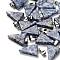 Natural Blue Spot Jasper Pendants, with 201 Stainless Steel Finding, Triangle, 24x15x5mm, Hole: 3x7.5mm