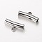 Tarnish Resistant 304 Stainless Steel Tube Bails, Loop Bails, Bail Beads, Tube, Stainless Steel Color, 8~9x18~19x5mm, Hole: 2mm