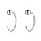 999 Fine Silver Stud Earrings, Silver, Round, 10mm