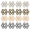 16Pcs 4 Colors Flower Alloy Snap Lock Clasps with Plastic Imitation Pearl, Closure Sewing Fasteners for Garment Accessories, Mixed Color, 26x30x5mm, Hole: 4x6.5mm, 4pcs/color