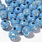 Plating Acrylic Beads, Round with Cross, Cornflower Blue, 8mm, 1800pcs/bag