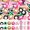 48 Pairs 8 Styles Cute Opaque Resin Cabochons, Cartoon Animal's Ears & Eyes, Mixed Shapes, 13~18x12.5~16x5.5~8mm, about 6 pairs/style