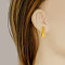 Stylish 304 Stainless Steel Teardrop Stud Earrings, Golden, 24x6mm