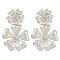 Non-Tarnish 304 Stainless Steel Stud Earrings for Women, Flower, Stainless Steel Color, 30x19mm
