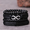Fashionable and luxurious men's Alloy Beaded Multi-strand Bracelets with zircon beads
