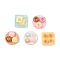 Opaque Cartoon Resin Cabochons, Toast, Mixed Color, 18~19x18~19x8.5~9.5mm