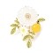Flower Alloy Brooches for Backpack Clothes, with Resin, Light Gold, 46x39mm