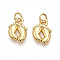 Brass Charms, Foot, with Jump Ring, Real 18K Gold Plated, 12.5x9x1.5mm, Hole: 3.5mm