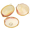 2Pcs Natural Shell Ring Storage Display Cases, Shell Shape, with Golden Tone Brass Findings, White, 66~71x67~74x36.5~38mm, Hole: 4x6mm & 4x8mm
