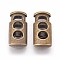 Alloy Spring Cord Locks, Antique Bronze, 23x12x8mm, Hole: 4x6mm