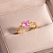 S925 Silver Heart-shaped Pink Zircon Ring with 18K Gold Vintage Design for Women