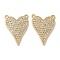 Brass Micro Pave Clear Cubic Zirconia Pendants, Heart Charms, Cadmium Free & Lead Free, Long-Lasting Plated, Rack Plating, Real 18K Gold Plated, 18.7x13.8x1.5mm, Hole: 1.4mm