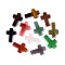 Natural & Synthetic Mixed Stone Pendants, Cross Charms, Mixed Dyed and Undyed, 30~31x19~20x6~7mm, Hole: 1.2mm