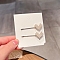 2Pcs Rhinestone Hair Bobby Pins, with Imitation Pearl Beads, Heart, White, 58mm
