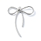 Alloy Pendant, Bowknot, Platinum, 45x36x4mm, Hole: 2mm