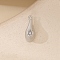 Metal Micro Pave Cubic Zirconia Pendants, Teardrop, Platinum, 6x16mm